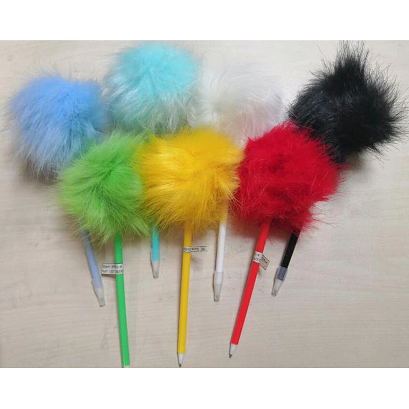 Colorful pompom pen