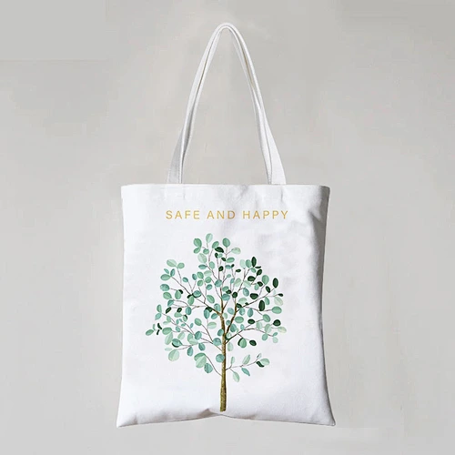 Flower Line Drawing Cotton Bag