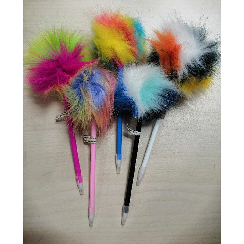 Colorful pompom pen