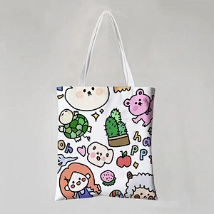 Cartoon Printed Cotton Bag