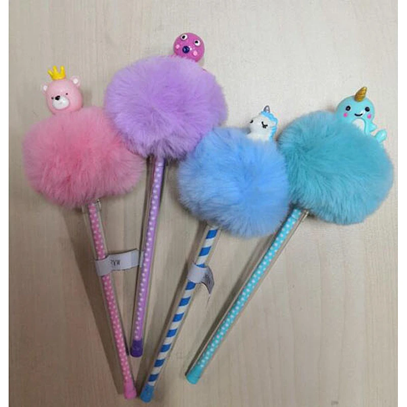 Marine animal pompom pen