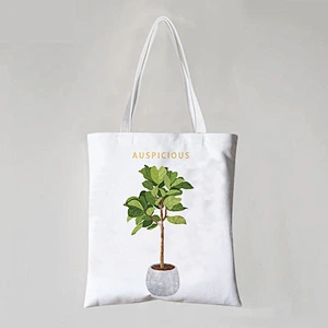 Flower Line Drawing Cotton Bag