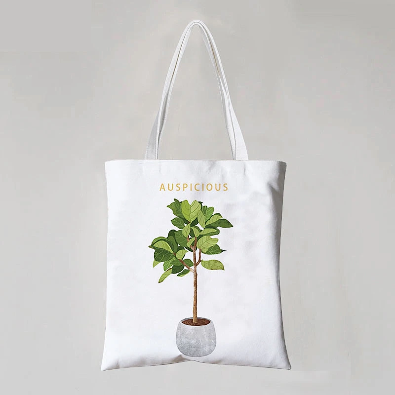 Flower Line Drawing Cotton Bag