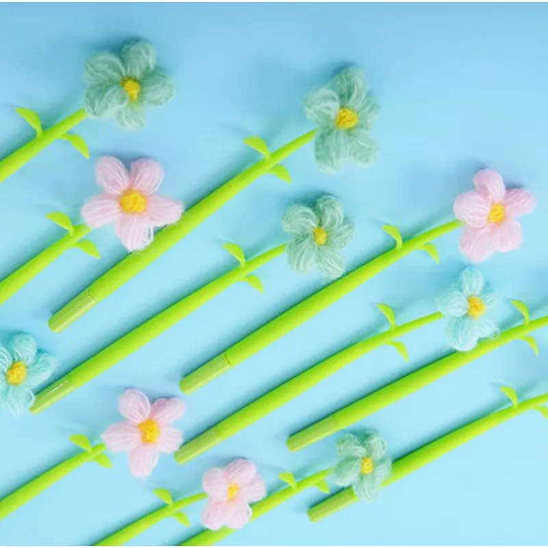 Wool flower gel pen