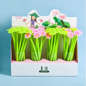 Lotus leaf shaped silicone gel pen.