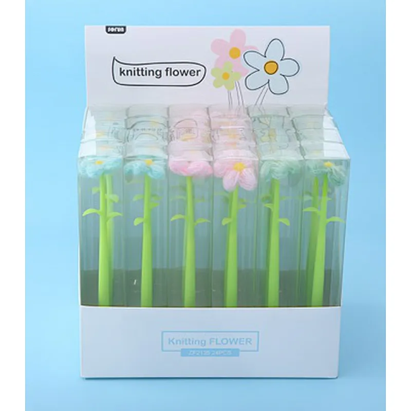 Wool flower gel pen