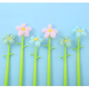 Wool flower gel pen