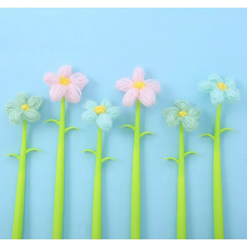 Wool flower gel pen