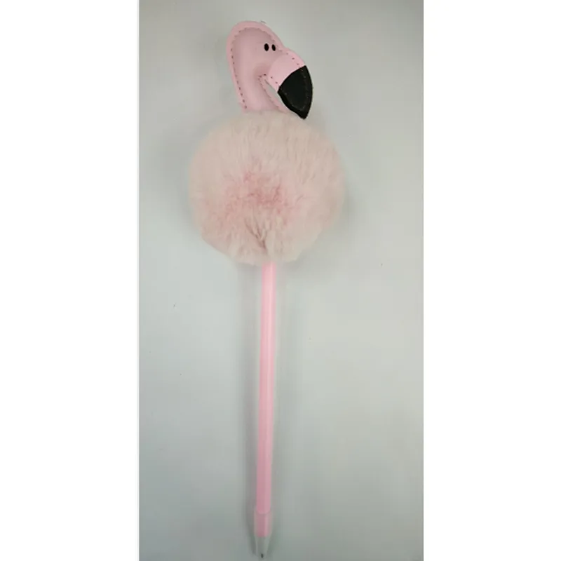 Flamingo fur ball pen