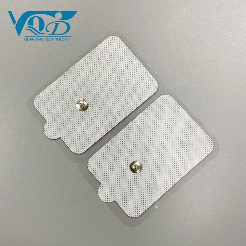 Non-woven Gray Snap TENS Pads EMS Self-adhesive Electrode Replacement Pads with Ear