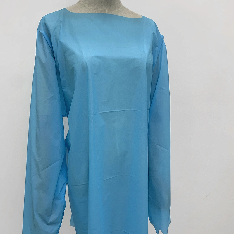 Blue Non-woven Whole Body Protection Isolation Clothing Safety Gown for Adult