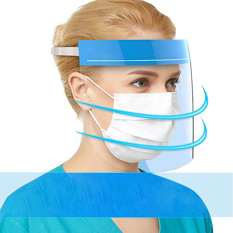 PP+PET Plastic Safety Protective Face Shield with Sponge Strip In Stock