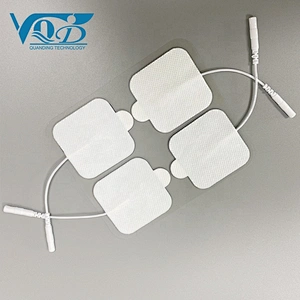 White Non-woven Square Pigtail Replacement Electrode Pads Tens Unit Pad with Ear