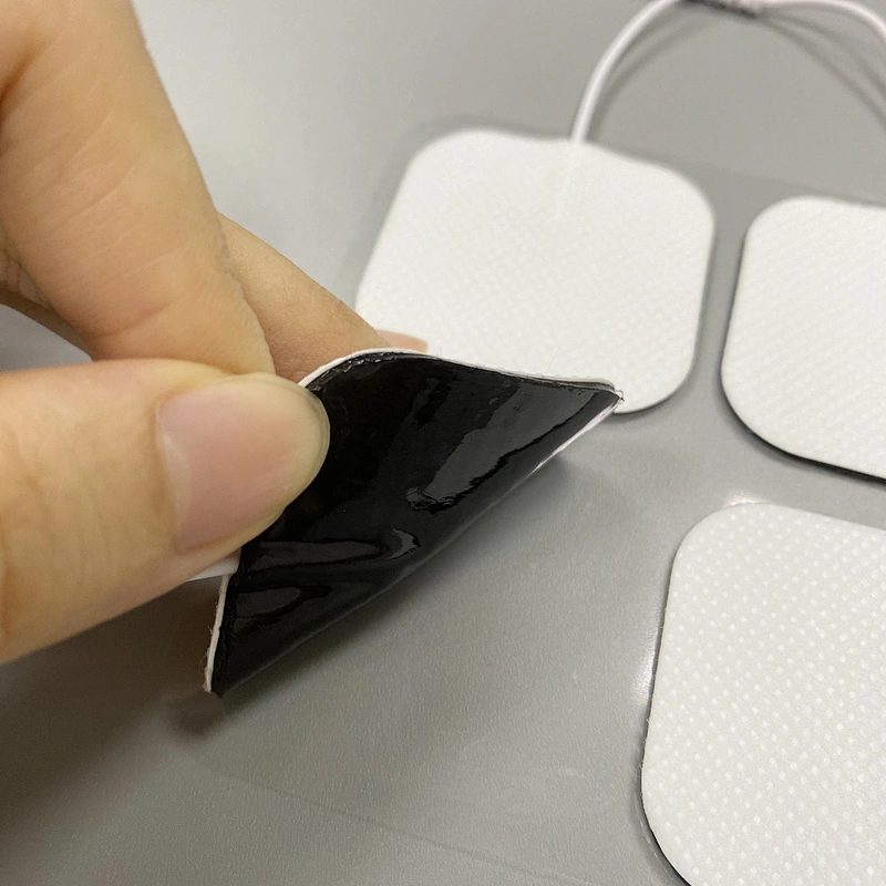Approved 4*4 Square Tens Electrode Gel Pad with Wires Physiotherapy Electrodes Pad