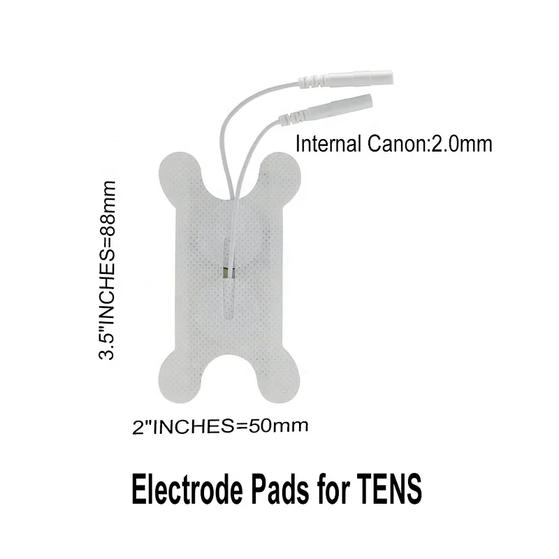 Comfortable 50*88mm White TENS Electrode Pad Tens Pads EMS Electrode Gel Pads with Pin