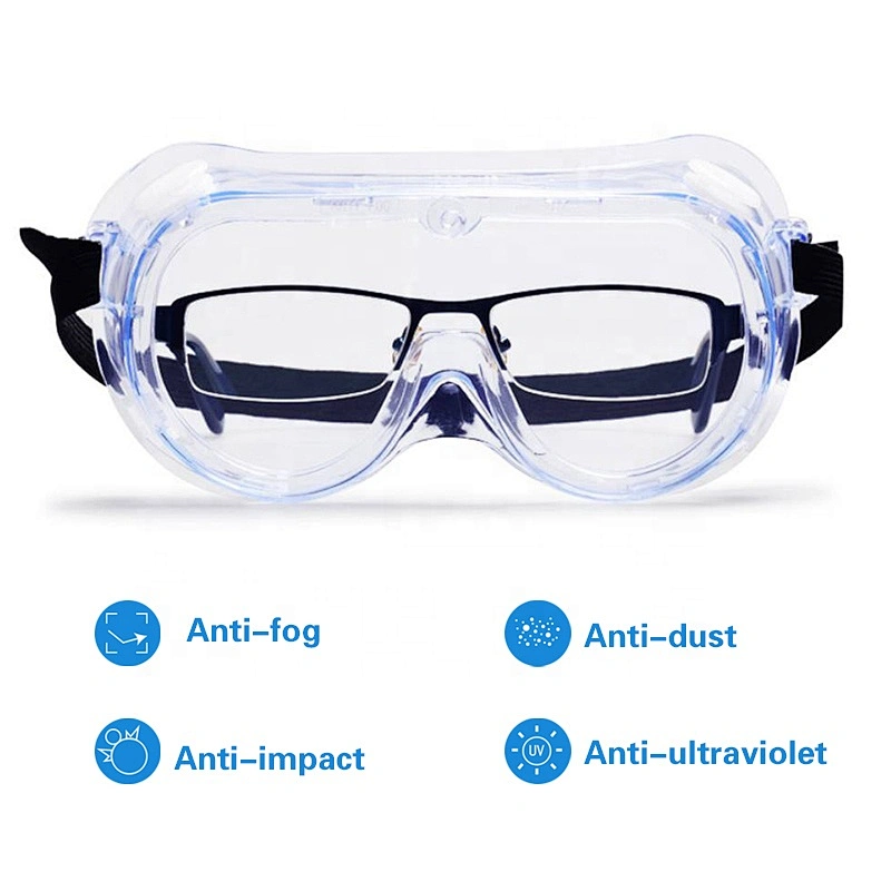High Quality Anti-fog and Anti-splash Protective Eye Goggles Safety Glasses for Adult in Stock