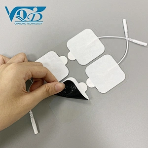 White Non-woven Square Pigtail Replacement Electrode Pads Tens Unit Pad with Ear