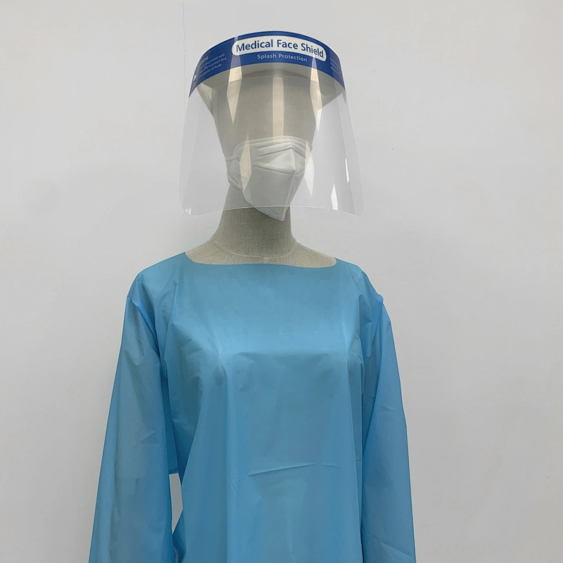 Blue Non-woven Whole Body Protection Isolation Clothing Safety Gown for Adult