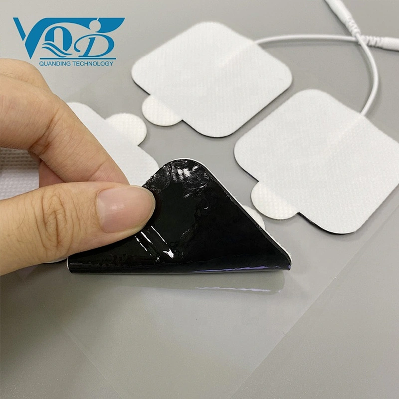 White Non-woven Square Pigtail Replacement Electrode Pads Tens Unit Pad with Ear