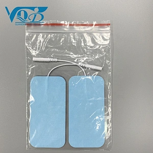 Blue Rectangle Shape Conductive Reusable Adhesive Electrode Pad Electrotherapy Tens Pad For Health