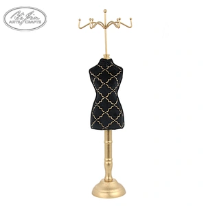 Customized new gold metal hook black dress form jewelry display fashion jewelry dress holder