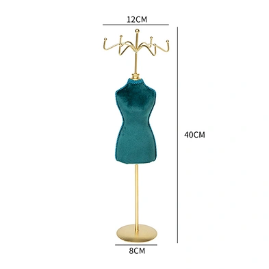 Customized Jewelry Shop Window Display Stand Flannel Mannequin Doll Jewelry Holder