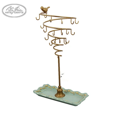 Gold wire tree jewelry pendant hanging display
