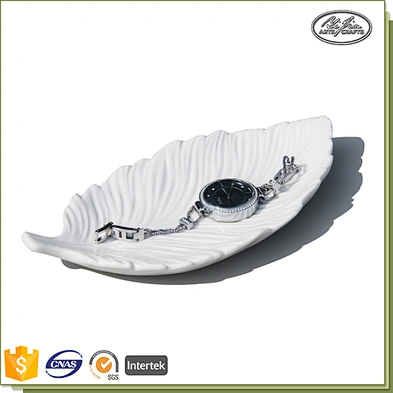 Home decoration ceramic jewelry watch tray