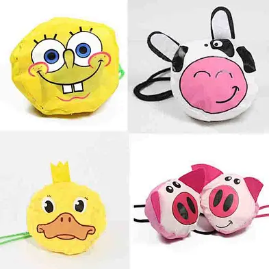 In Stock Cute Waterproof Portable 190T Polyester Eco Friendly Folding Shopping bag