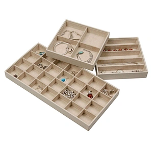 Jewellery ring bracelet necklace display storage tray stackable jewelry trays