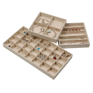 Jewellery ring bracelet necklace display storage tray stackable jewelry trays