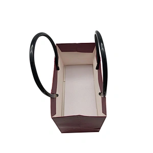Customized Fancy Wedding Gift Packaging T Bag High End Durable Eco Small Jewelry Paper Gift Bags With PVC Handle