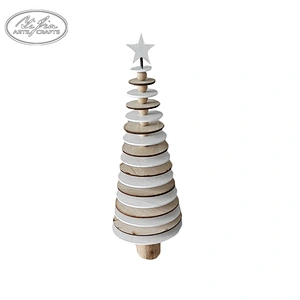 OEM design christmas decoration the snowflake pieces into wooden mini christmas tree
