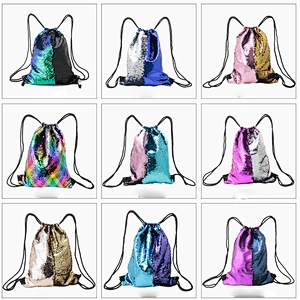 Beach Bag Outdoor Fitness Bag Sequins Bunch Pocket Female Drawstring Bags