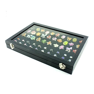 Black Multi Function Ring Holder Showcase Jewelry Storage Ring Display Box with Transparent Lid