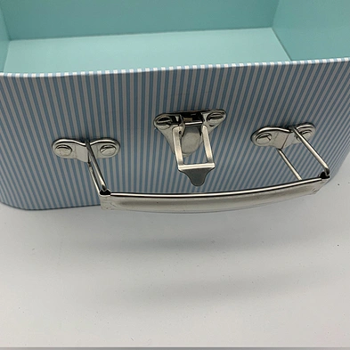 Colorful Printing kids mini paper suitcase box decorative paper cardboard suitcase paper gift packaging box with metal handle