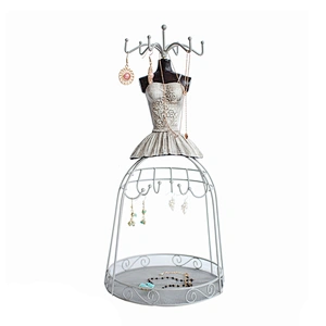 Jewelry Display Rack Princess Earrings Shelf Retro Art Creative Ornaments Resin Iron Storage Jewelry Bracelet Ring Holder