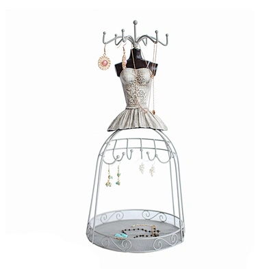 Jewelry Display Rack Princess Earrings Shelf Retro Art Creative Ornaments Resin Iron Storage Jewelry Bracelet Ring Holder