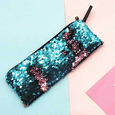 Mermaid Two-color Sequins Pencil Bag Girls Gifts Custom  Colorful Glitter Pencil Case