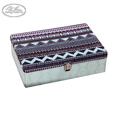 Wholesale wooden fabric covered customized jewelry box with locks