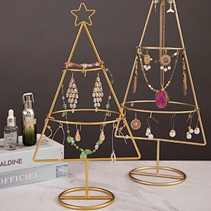 Customized Home Decor Metal Christmas Tree Shape Lantern Christmas Decoration Jewelry Display Stand