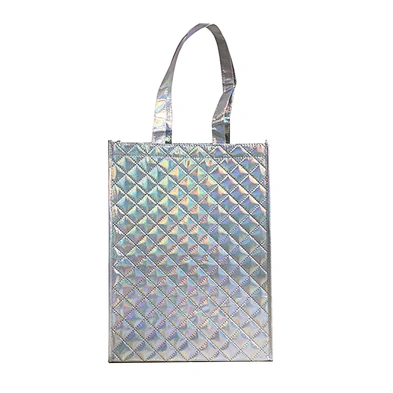Customized Fashional Reusable Laser Film Shiny Tote Bag New Reusable Women Non-Woven  Shopping Bag