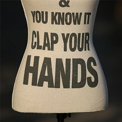 Adjustable Black Words Linen Upper-Body Window Display Mannequin