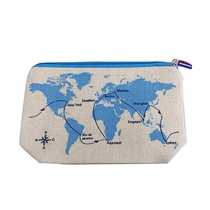 Customized eco cotton cosmetic storage bag with zipper