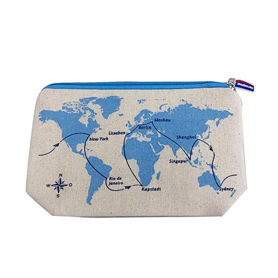 Customized eco cotton cosmetic storage bag with zipper