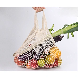 Customized Large Reusable Fruit vegetable Shopping String Grocery Tote Cotton Net Shopping Bag