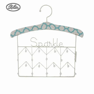 Jewelry holder luxury clothes hangers girl jewelry holder blue white metal hanger