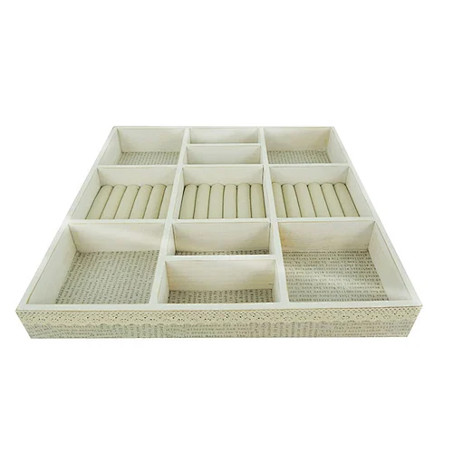 Necklace Bracelet Ring Jewelry Display Tray Stackable Wooden Jewelry Tray