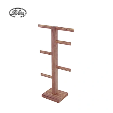 Home decoration jewelry display stand five layer wooden earring stand