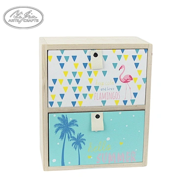 Cute design summer style MDF paulownia jewelry box with drawer